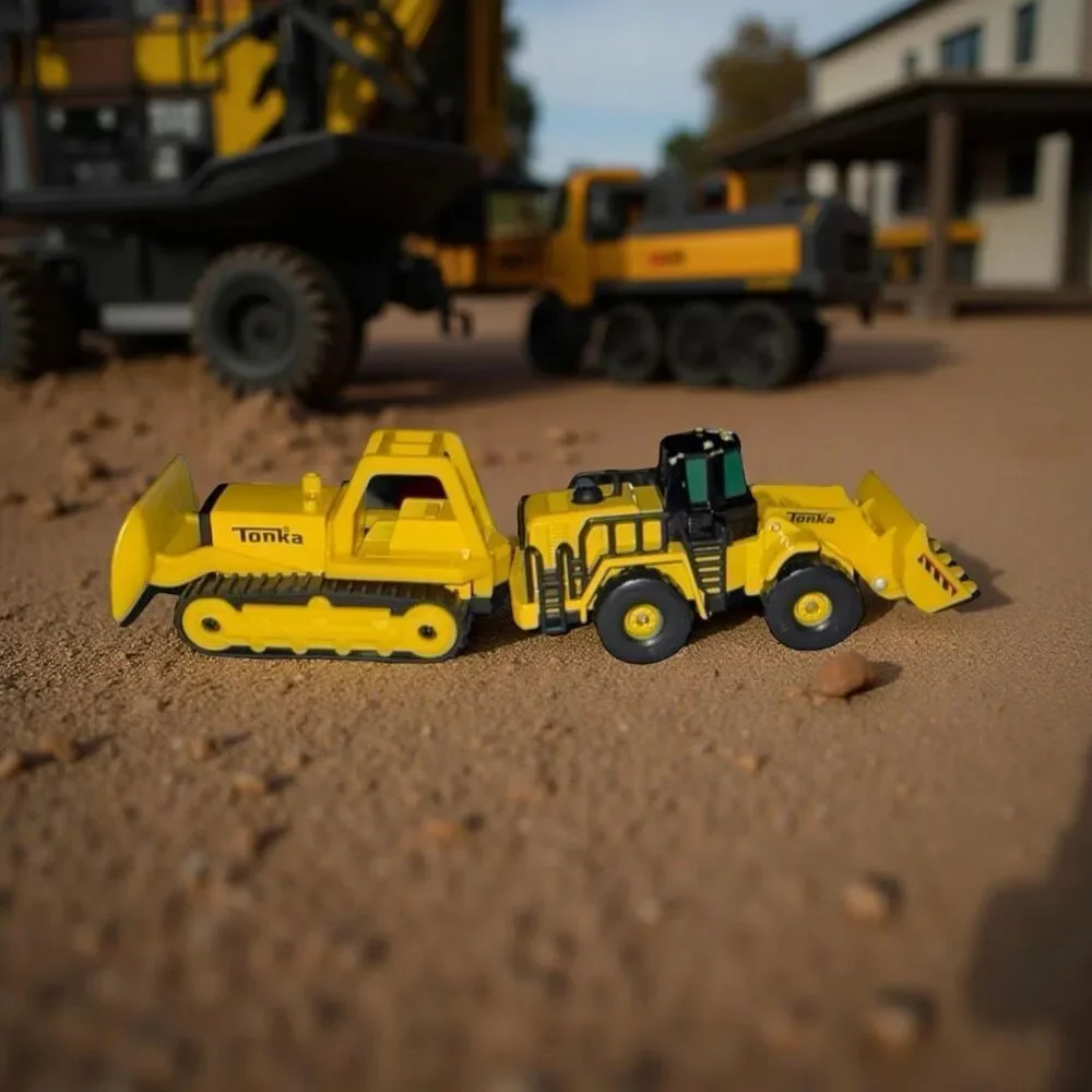 Tonka Metal Movers Combo Pack Front Loader & Bull Dozer Construction Vehicles A3